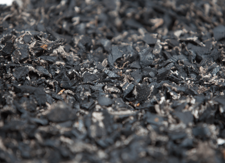 close up of arena rubber chippings